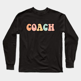 Groovy Math Coach Math Teacher Back To School Matching Group Long Sleeve T-Shirt